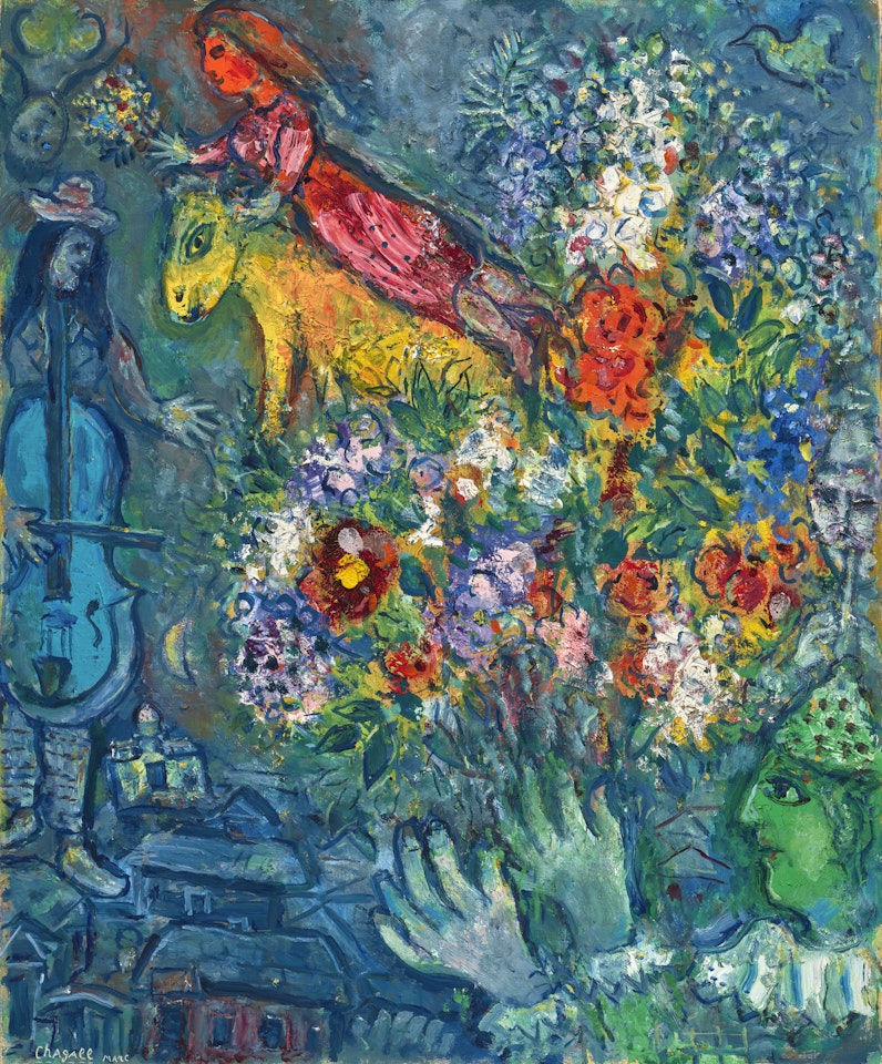 Bouquet à l"âne jaune by Marc Chagall