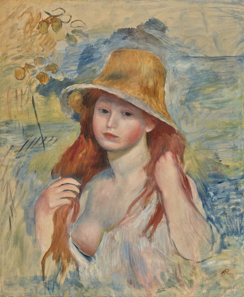 Jeune Fille au chapeau de paille by Pierre-Auguste Renoir