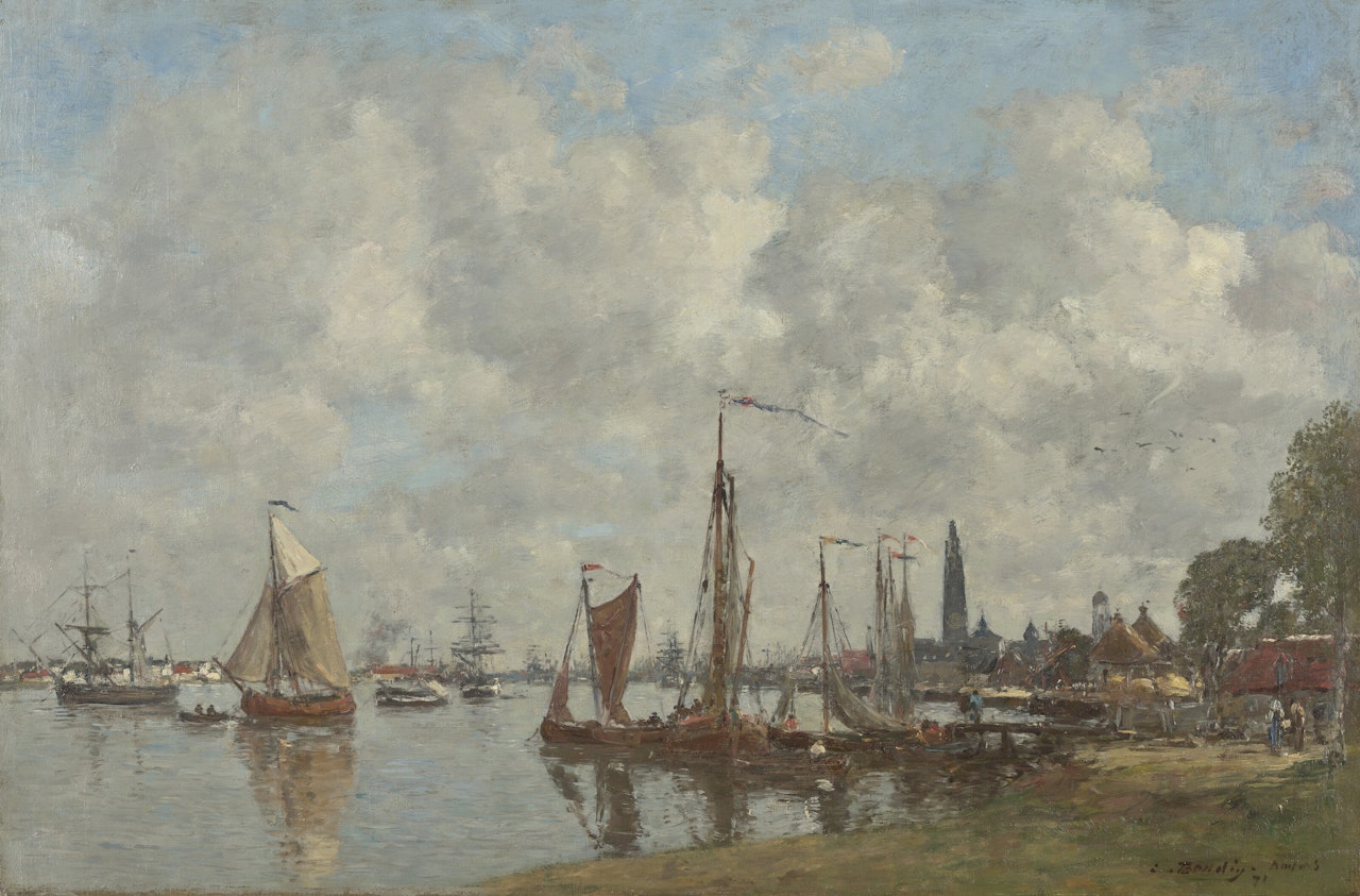 Anvers. Le Port vu de la citadelle nord by Eugène Boudin