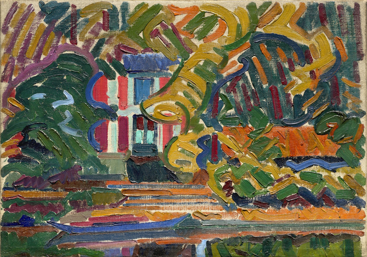 Perron entouré d"arbres by Auguste Herbin