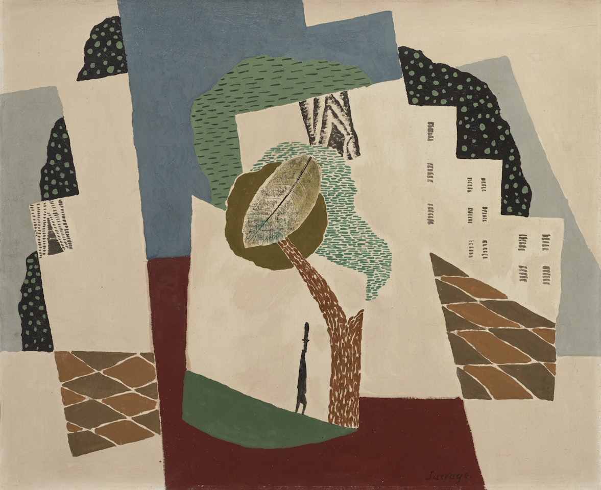 Silhouette masculine sous un arbre by Leopold Survage