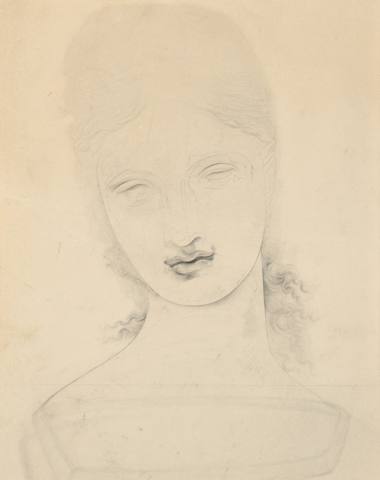 Étude du visage de la divinité pour "Naissance d"une divinité " by Salvador Dali