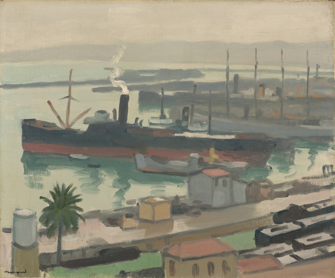 Pluie sur le port by Albert Marquet