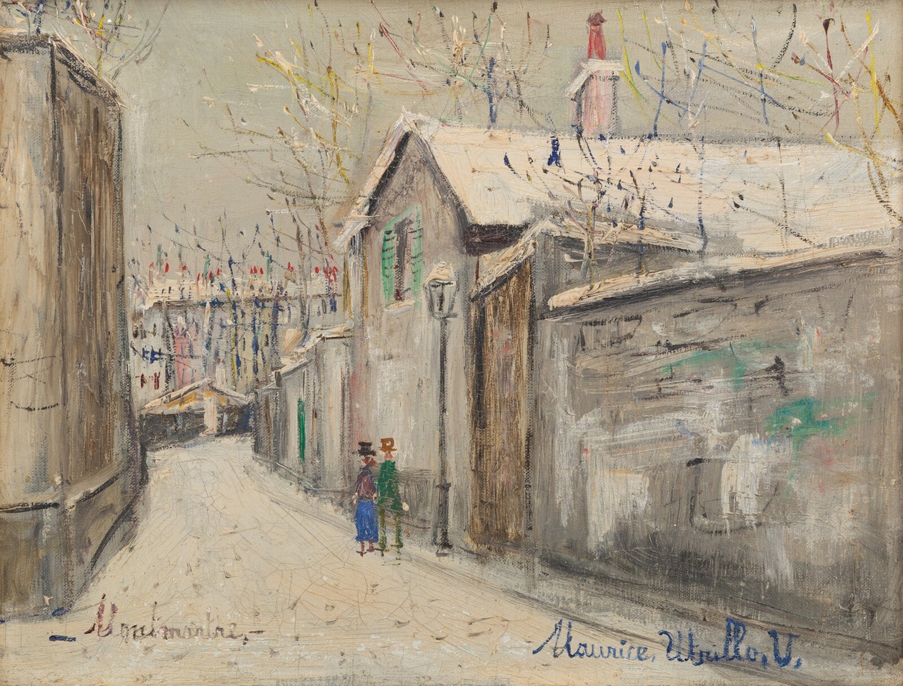 La Chaumière d"Henri IV À Montmartre Sous la Neige by Maurice Utrillo