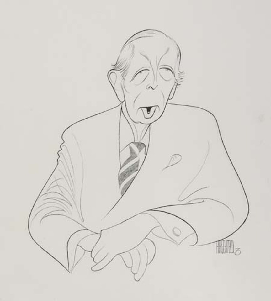 Alistair Cooke, host of masterpiece theatre by Al Hirschfeld