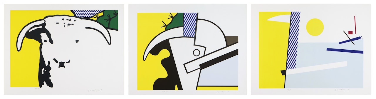 Bull Head Series (Corlett 123-125; RLCR 2132, 2135 and 2138) by Roy Lichtenstein