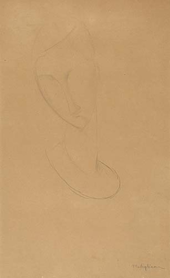 Tête de Femme< by Amedeo Modigliani