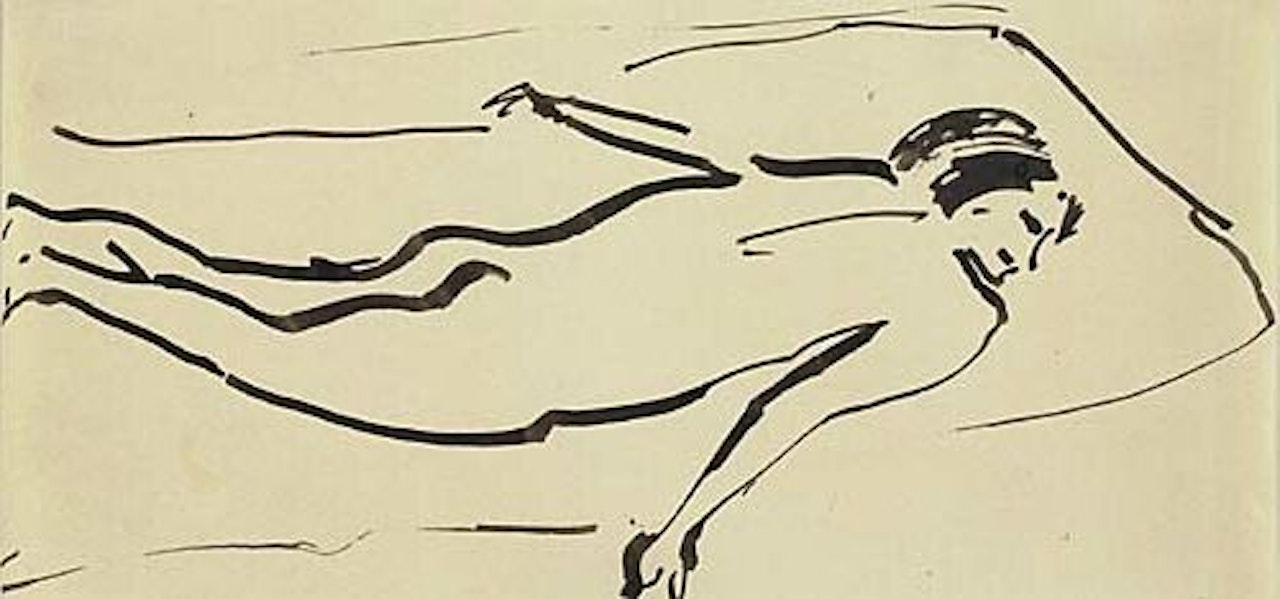 Liegender Mädchenakt by Ernst Ludwig Kirchner