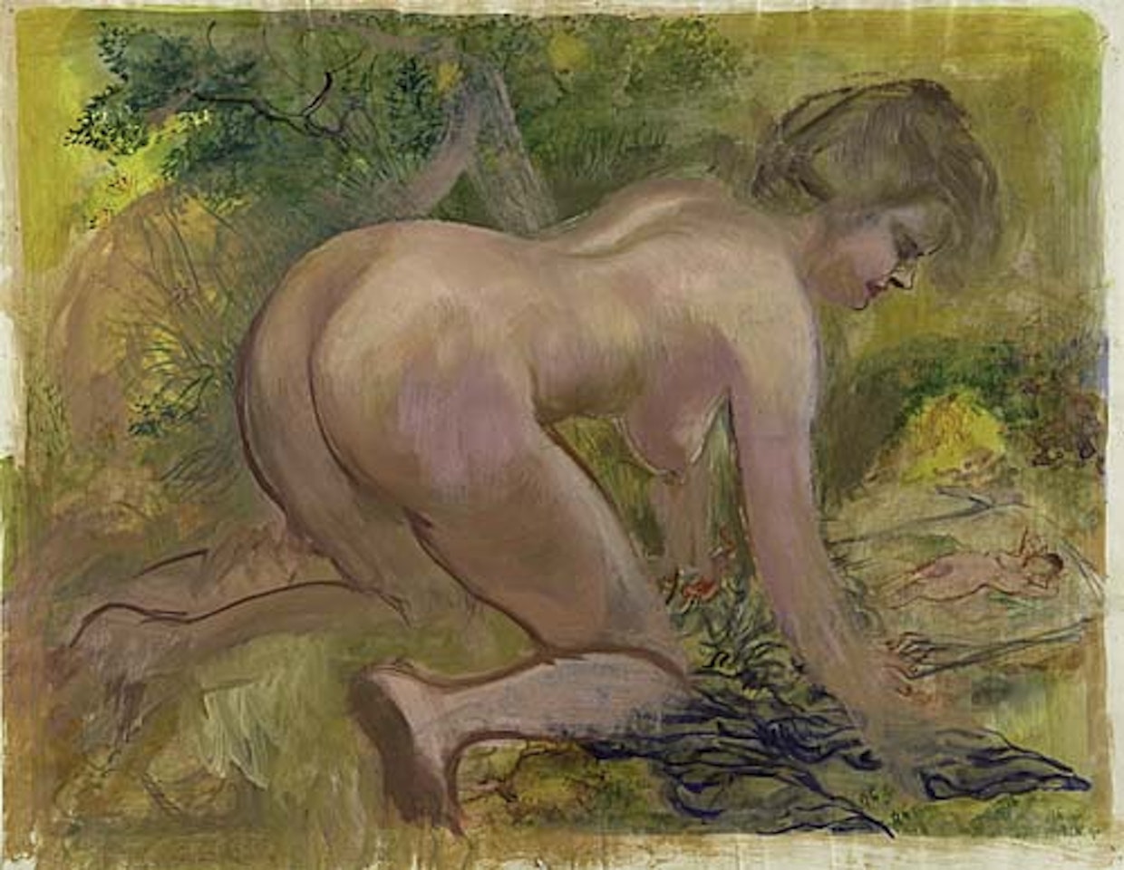 Knieender Frauenakt by George Grosz