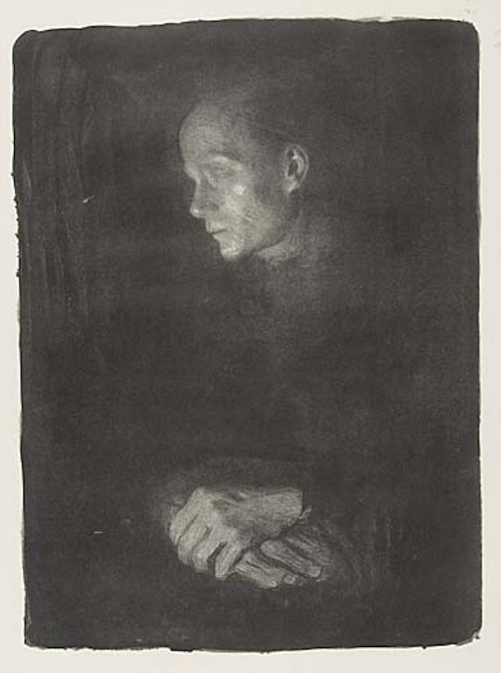 Arbeiterfrau im Profil Nach Links by Kathe Kollwitz
