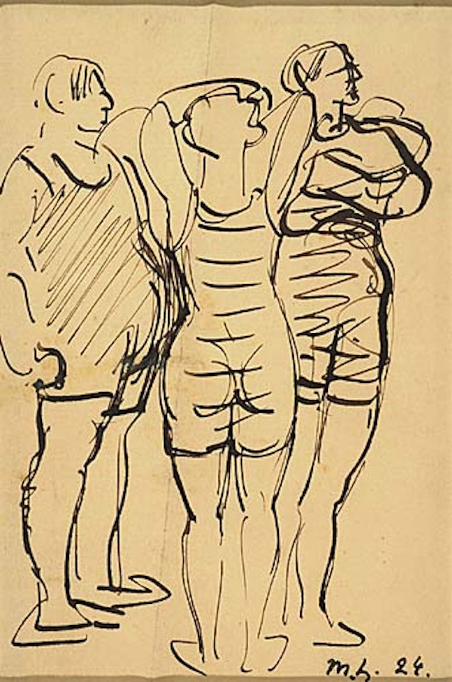 Men Bathing by Mikhail Larionov