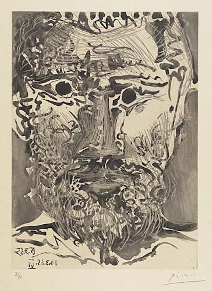 Tête d'Homme Barbu, II by Pablo Picasso