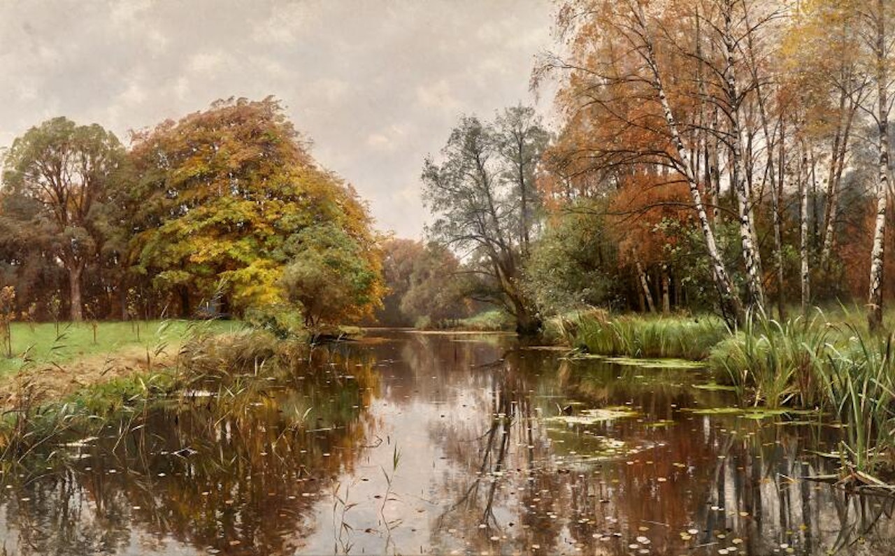 Autumn day at a lake in Hillerød by Peder Mork Monsted
