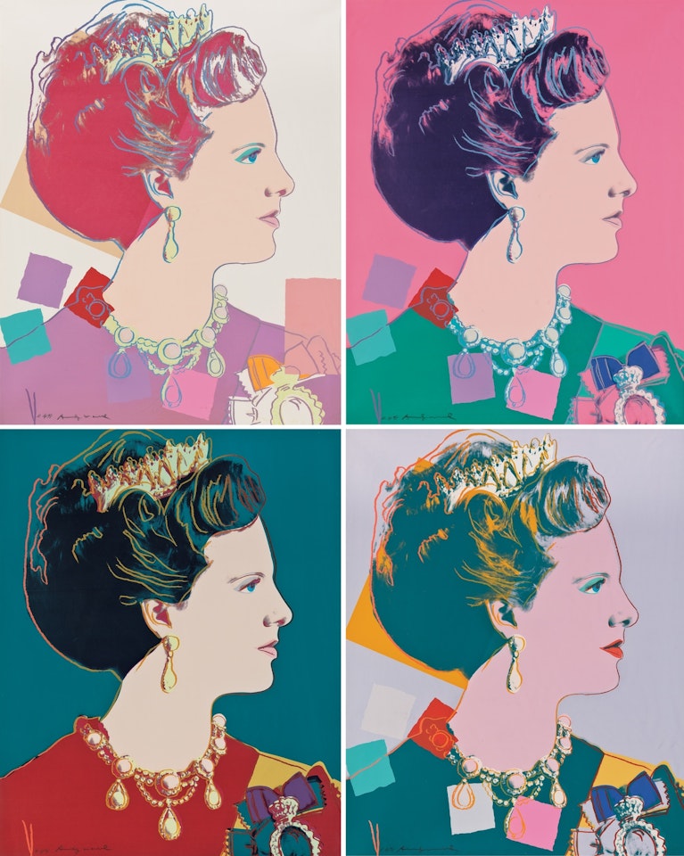 Queen Margrethe II of Denmark, from Reigning Queens (Royal Edition) (F. & S. II.342A-345A) (4 works) by Andy Warhol