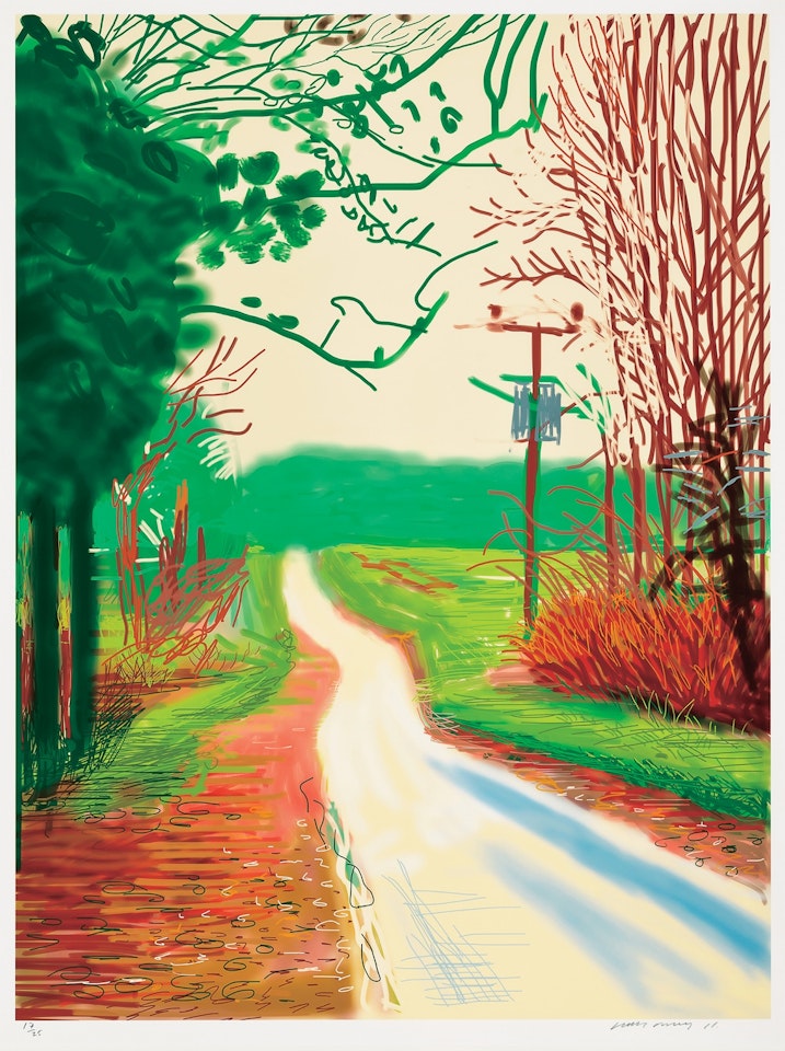 The Arrival of Spring in Woldgate, East Yorkshire in 2011 (twenty eleven) - 23 February by David Hockney