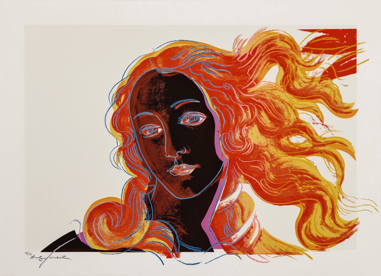 Sandro Botticelli (Birth of Venus, 1482), from Details of Renaissance Paintings (Feldman & Schellmann II.318) by Andy Warhol