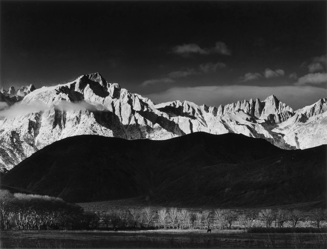 ‘Winter Sunrise, Sierra Nevada from Lone Pine, California" by Ansel Adams
