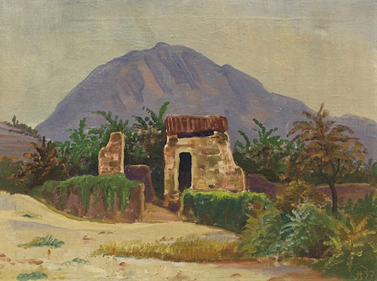 Tessiner Landschaft (Zerfallene Hütte) by Karl Hofer