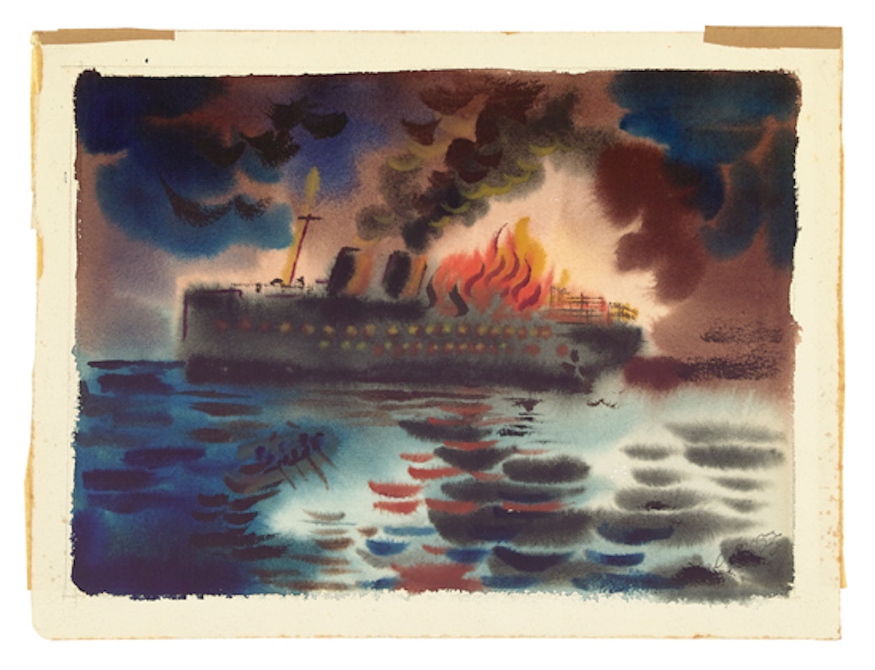 The Burning of the Ship the "Morro Castle" off the New Jersey Coast by George Grosz