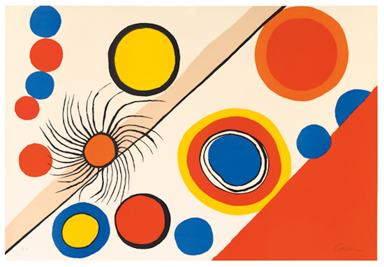 Composition with Circles and Red Triangle by Alexander Calder