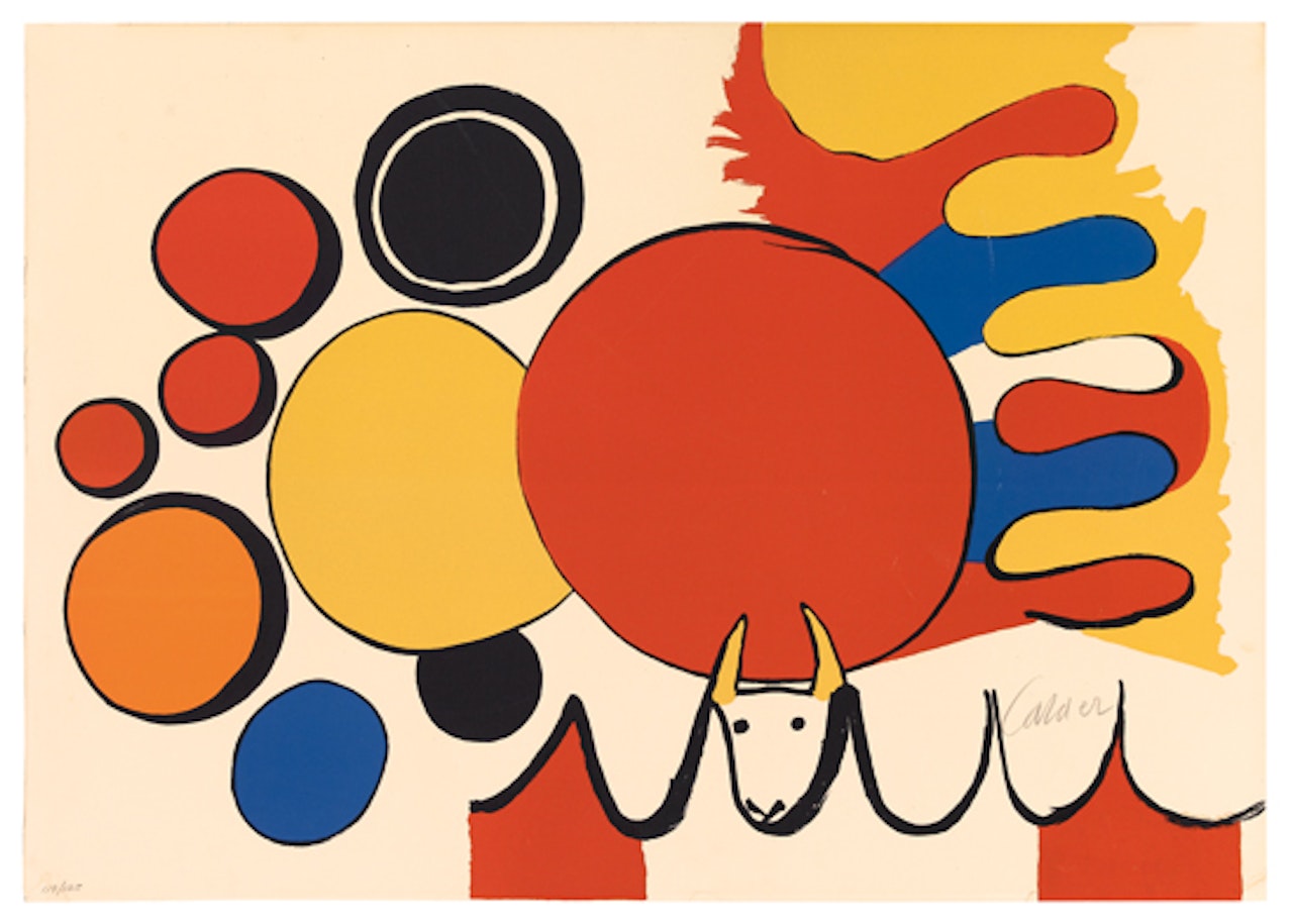 Composition with Color Circles and Horned-Animal by Alexander Calder