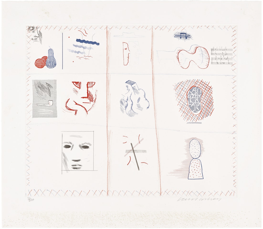 Franco-American Mail, plate 5 from The Blue Guitar (S.A.C. 203, M.C.A.T. 182) by David Hockney