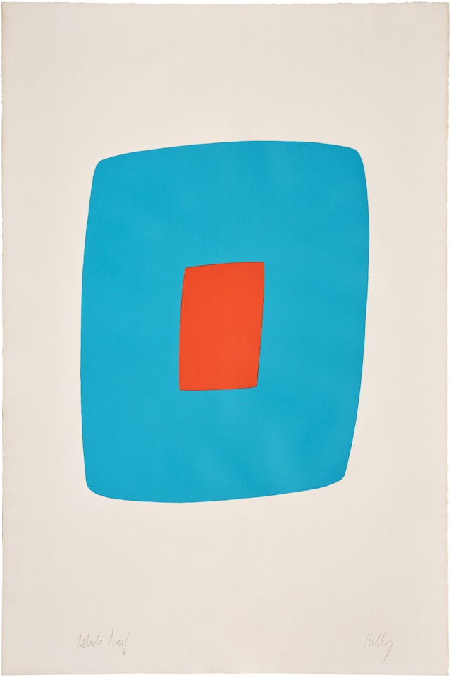 Light Blue with Orange (Bleu clair avec orange), from Suite of Twenty-Seven Color Lithographs (A. 14) by Ellsworth Kelly