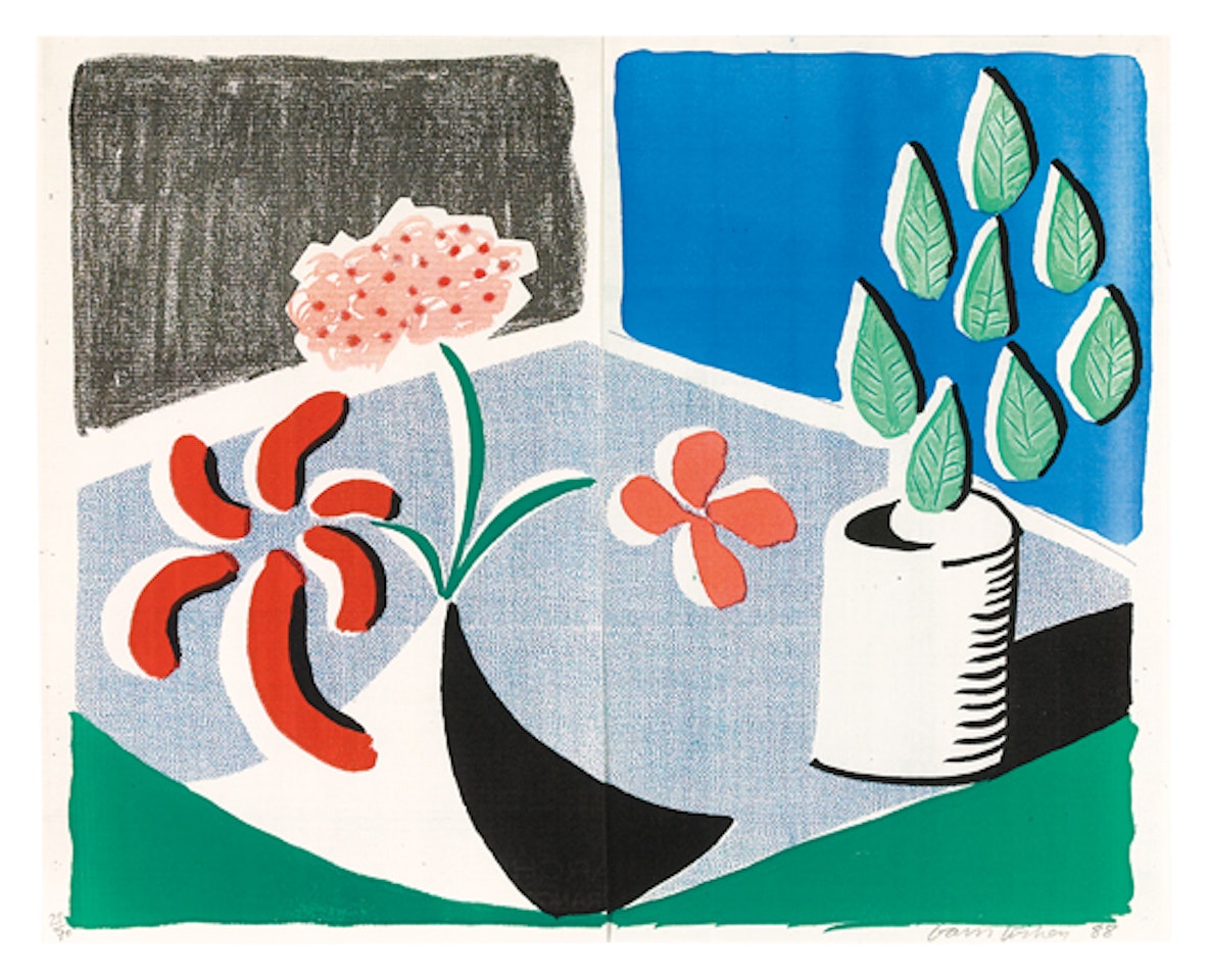 Red Flowers and Green Leaves by David Hockney