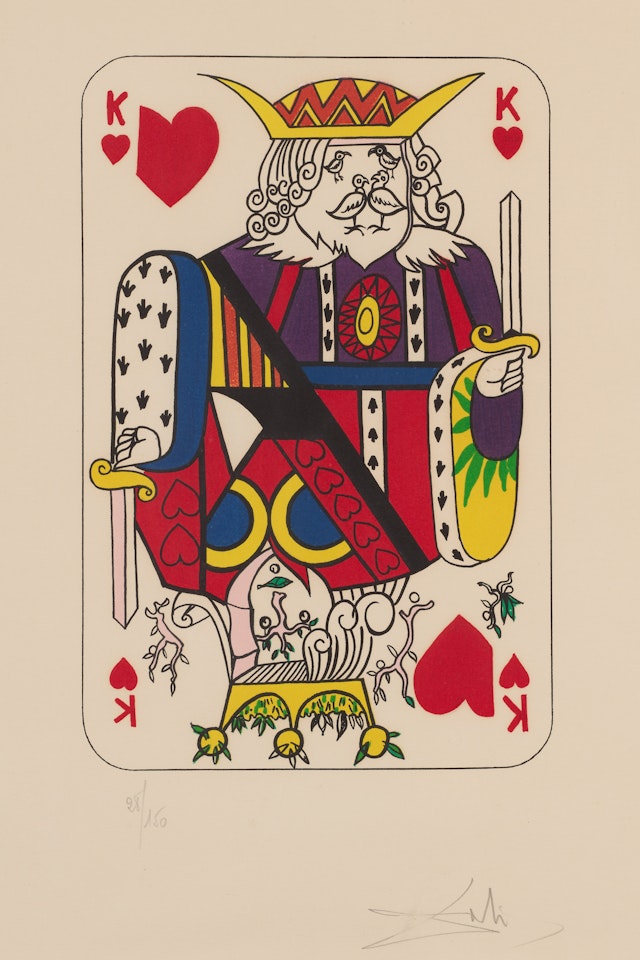 King of Hearts, from Playing Cards (F. 72-4 K) by Salvador Dali