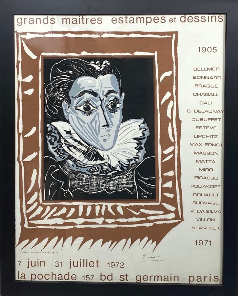 Great Masters of Prints and Drawings, Galerie La Pochade, June 7 - July 31, 1972 (Czwiklitzer n°439 (La Dame à la Ruffle - Bloch n°1147) by Pablo Picasso