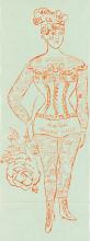 Tattooed Woman Holding a Rose. by Andy Warhol