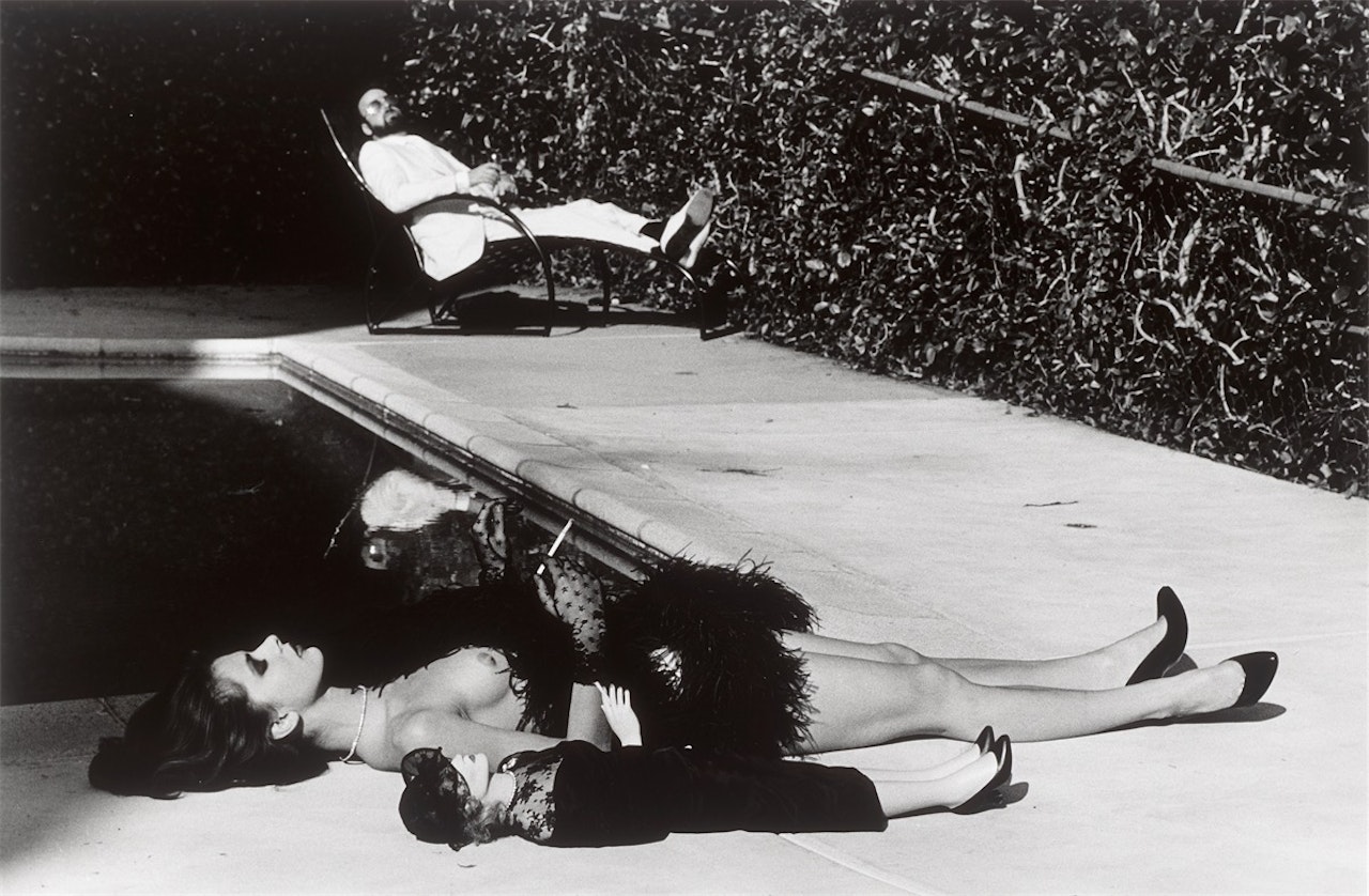 ”Nastassia Kinski with Marlene Dietrich doll and the director James Toback, Hollywood” by Helmut Newton