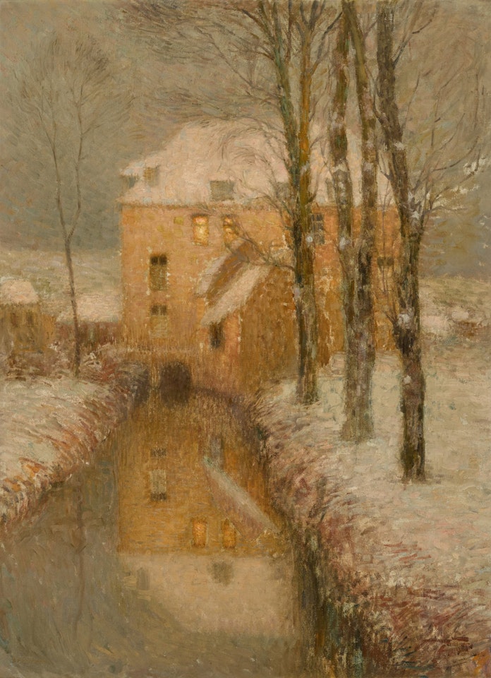Le Canal, neige by Henri Le Sidaner