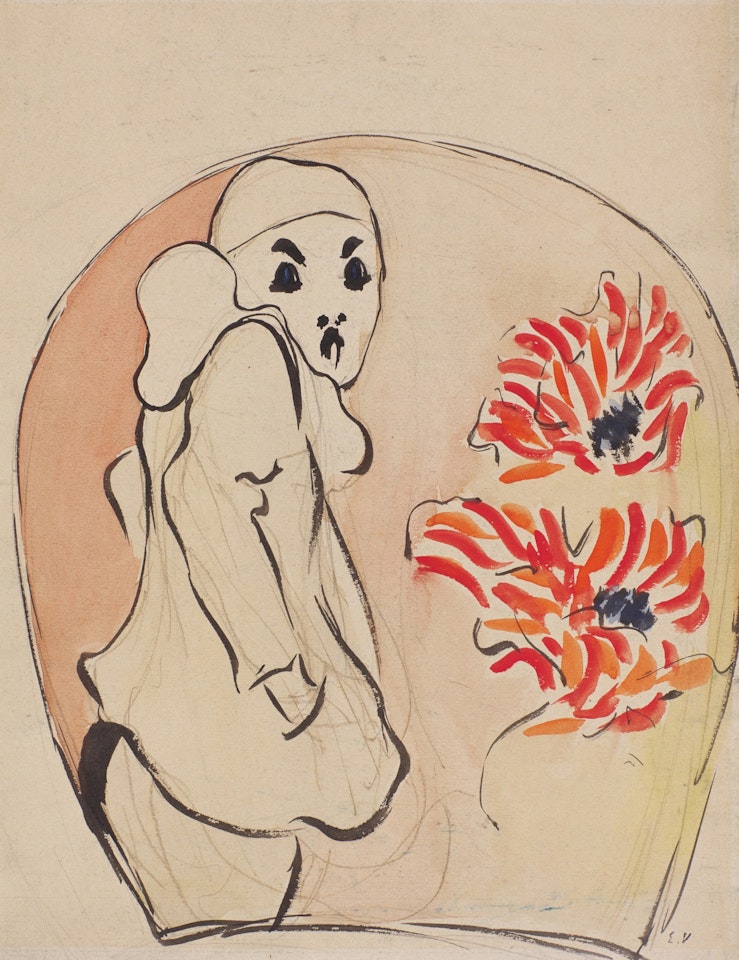 Félicia Mallet dans "L"Enfant Prodigue" or Pierrot aux dahlias by Édouard Vuillard