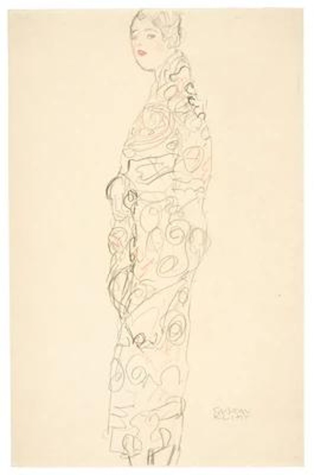Stehende in Tücher gehüllt. Studie zu Ria Munk III (Standing Woman wrapped in Cloths, study for Ria Munk III) by Gustav Klimt