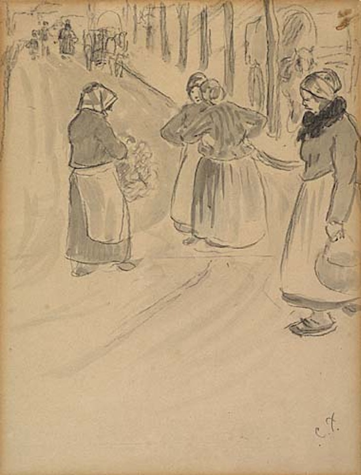 Dans la Ville, Eragny-sur-Epte by Camille Pissarro