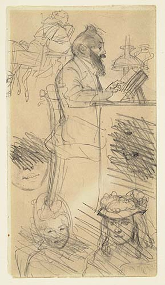Studie eines Lesenden by Adolph Menzel