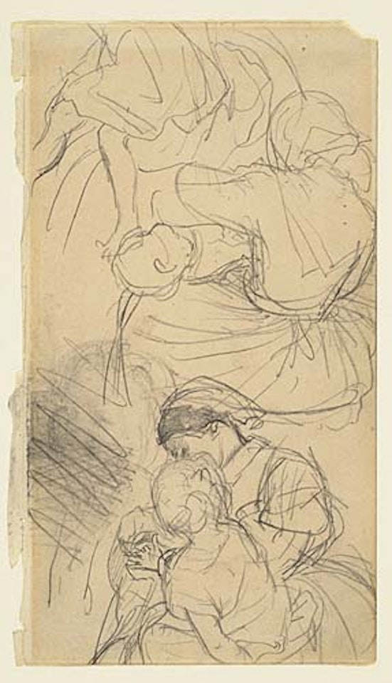 Studie einer Mutter mit Kind by Adolph Menzel