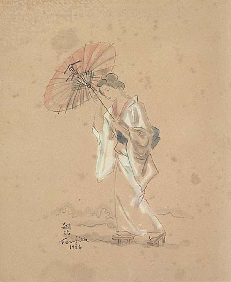 Femme avec Parasol by Leonard Tsuguharu Foujita