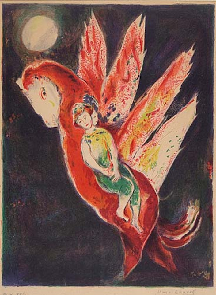 Then the Old Woman Mounted on the Ifrit's Back by Marc Chagall
