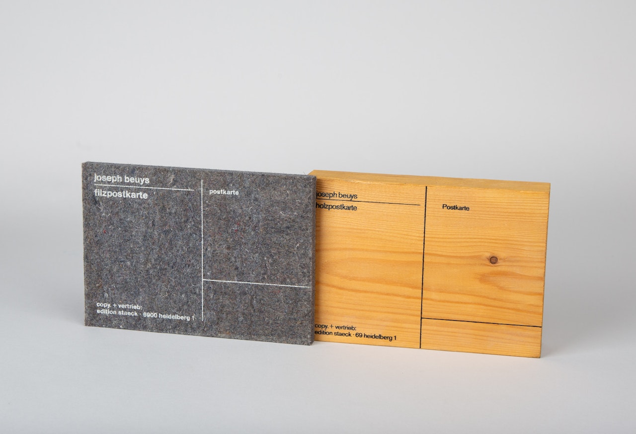 Holzpostkarte / Filzpostkarte by Joseph Beuys