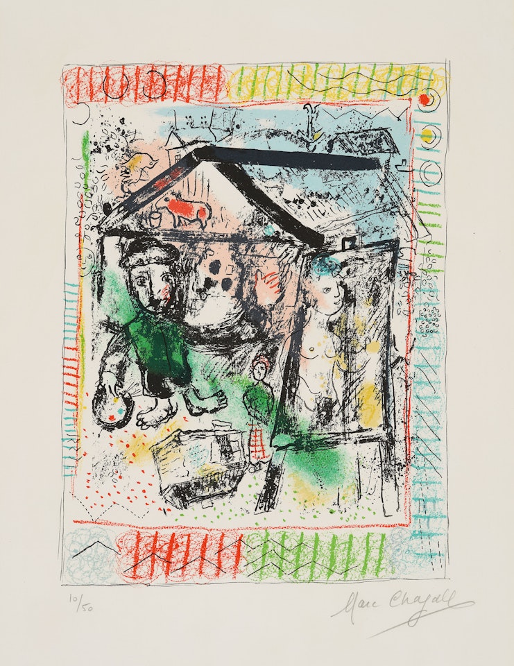 Le Peintre devant le Village II by Marc Chagall