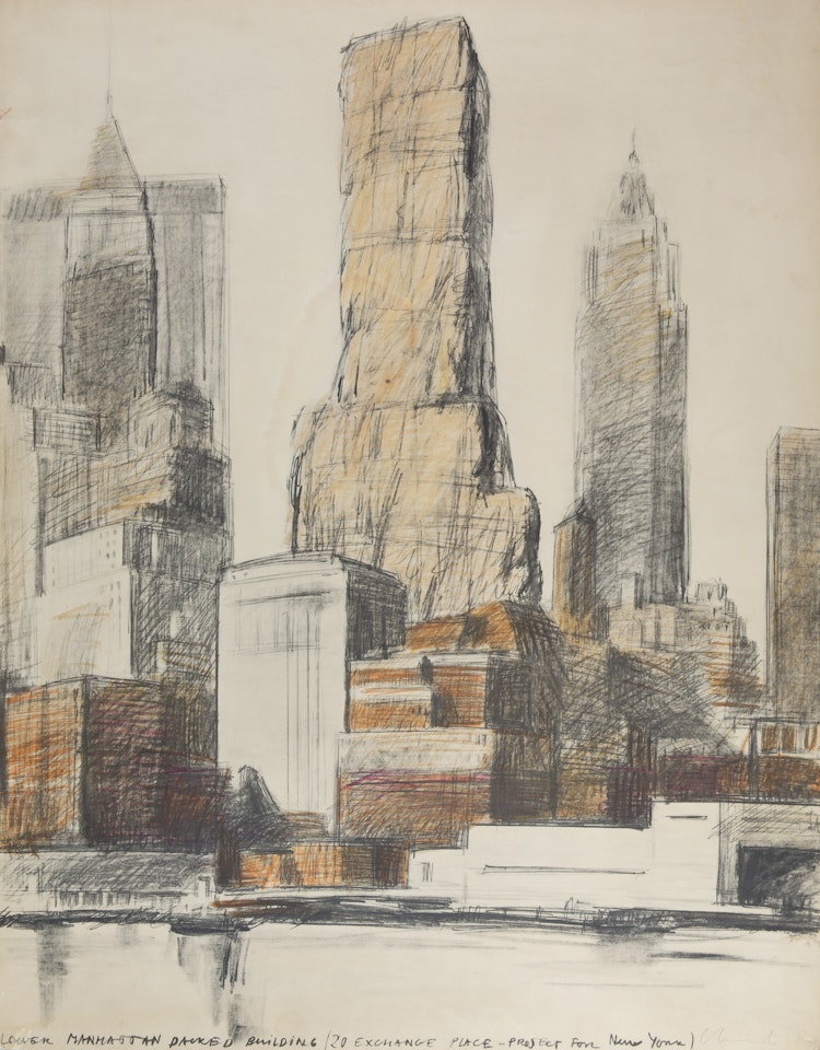 Lower Manhattan Packed Building, 20 Exchange Place-Project for New York by Christo