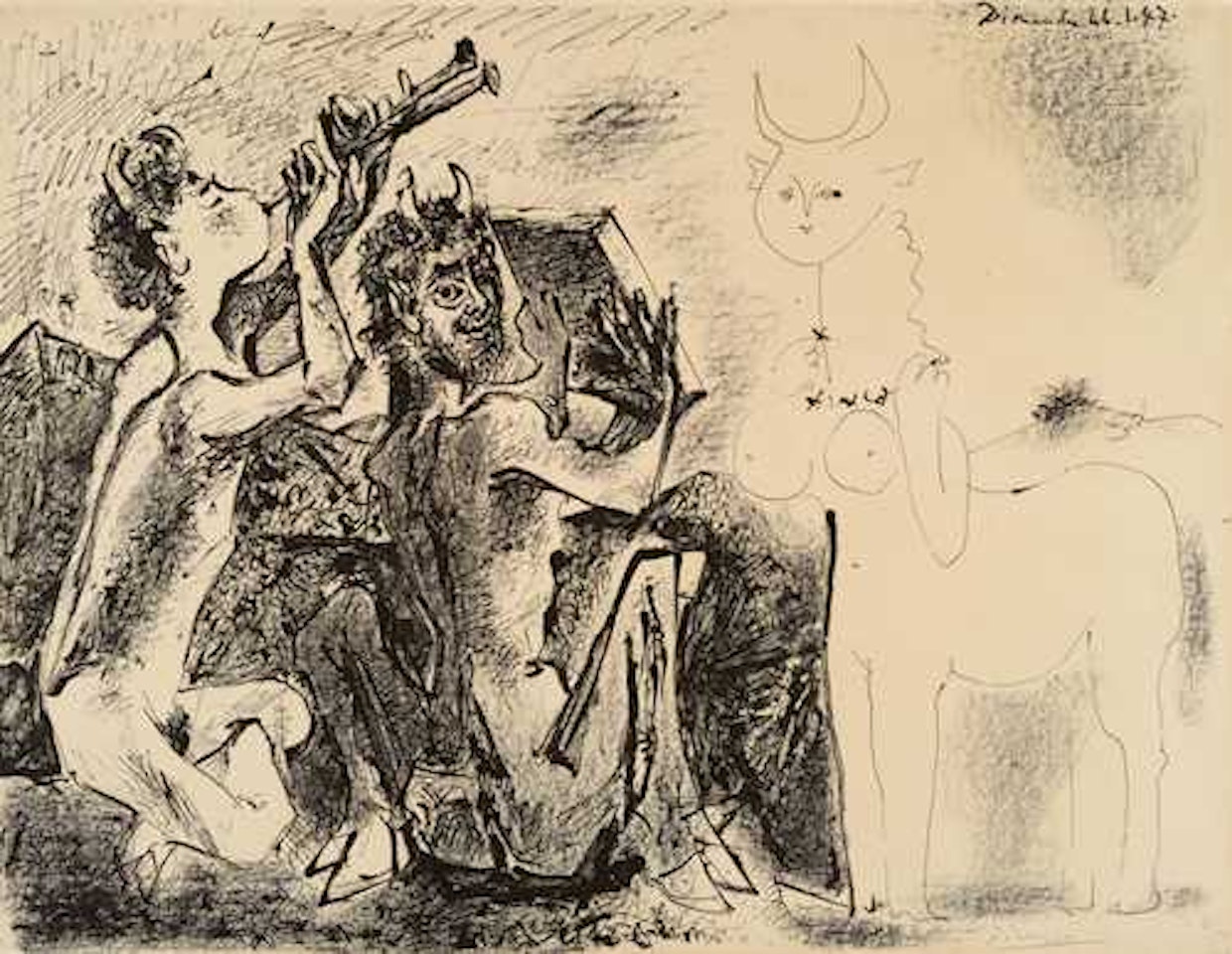 Les Faunes et la Centauresse by Pablo Picasso