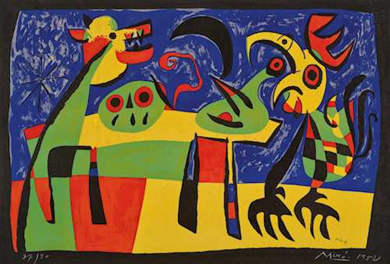 Le chien aboyant a la lune by Joan Miró