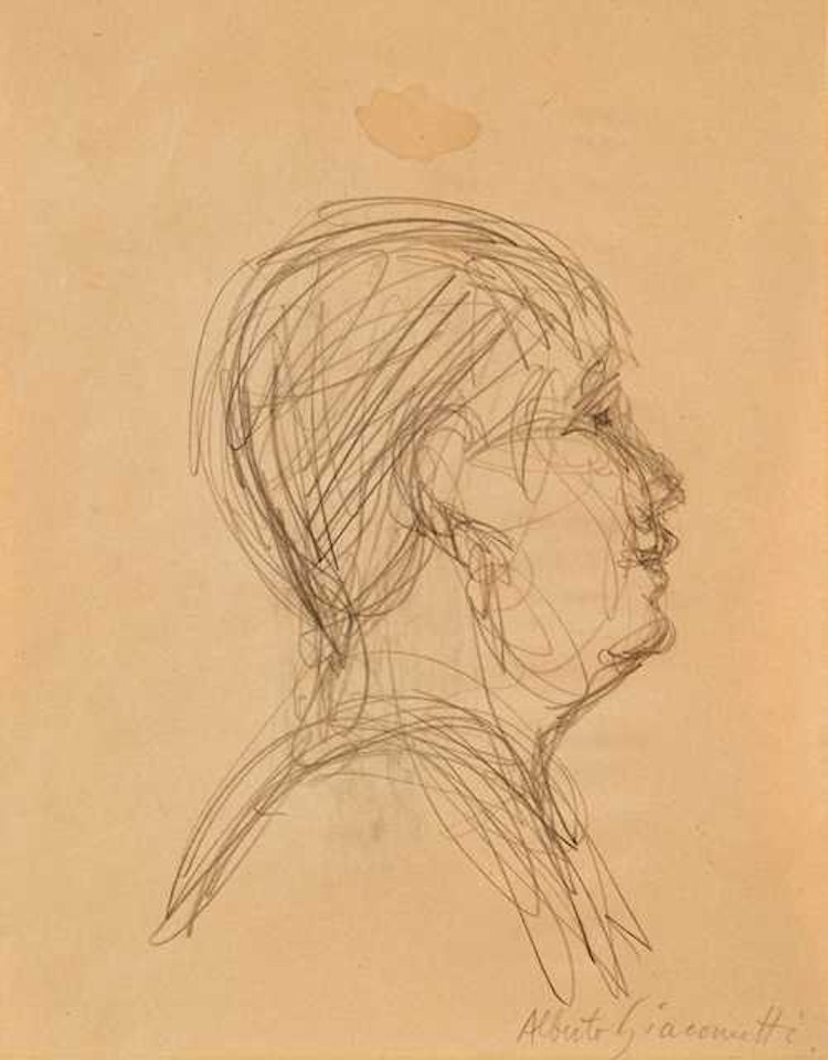 Verso: Copie d"après une figure orante by Alberto Giacometti