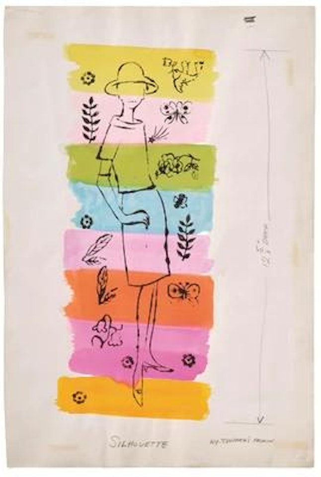 Female Fashion Figure with Flowers and Plants by Andy Warhol
