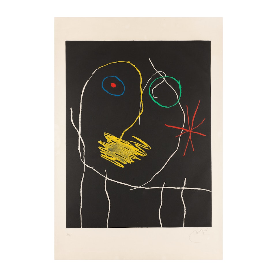 Le prophète la nuit by Joan Miró