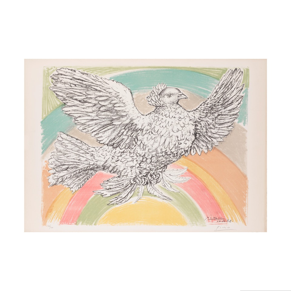 Colombe Volant (à l"Arc-en-ciel) by Pablo Picasso