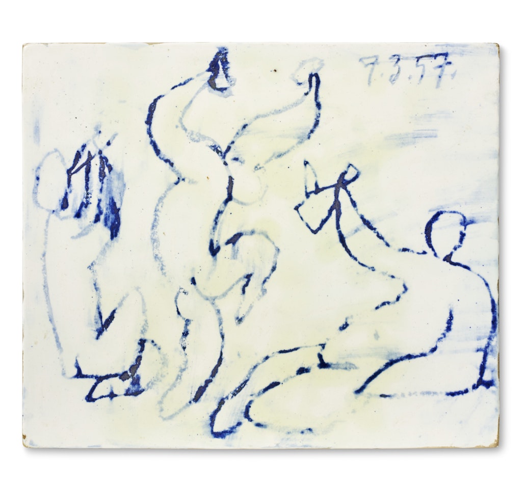 Joueur de flute, danseur et buveur by Pablo Picasso